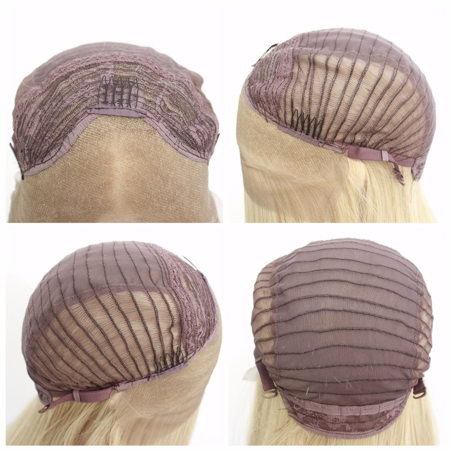 Fiber Front Lace Half Hand Crocheting Headgear Popular Mixed Golden Long Straight Wig