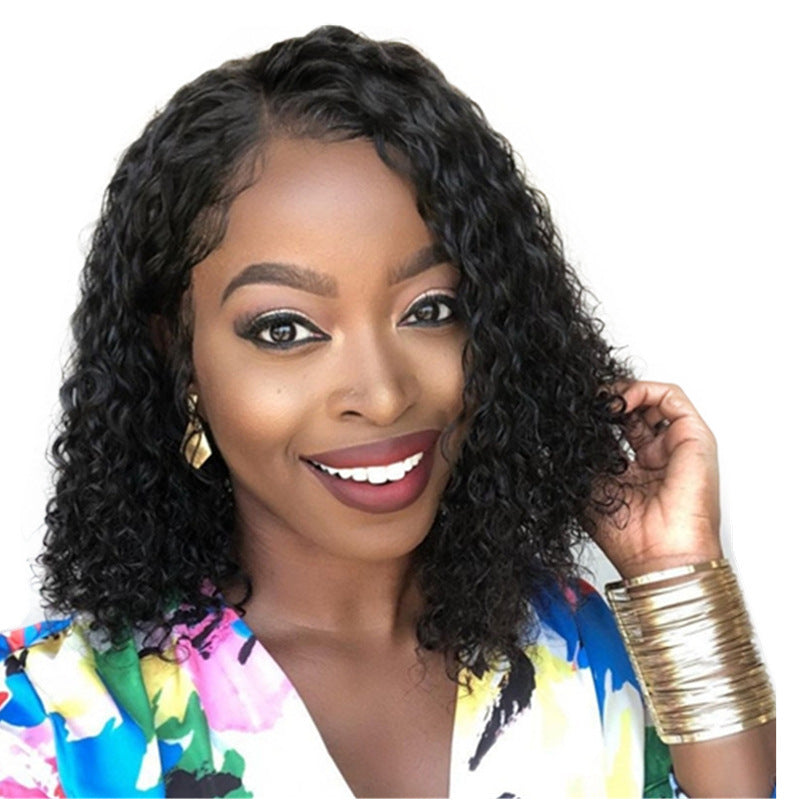 Women's African Side Small Roll Fiber Chemical Wig Long Curls