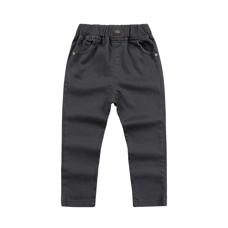 Children's Solid Color Casual Trousers Slim Fit Children's Pants