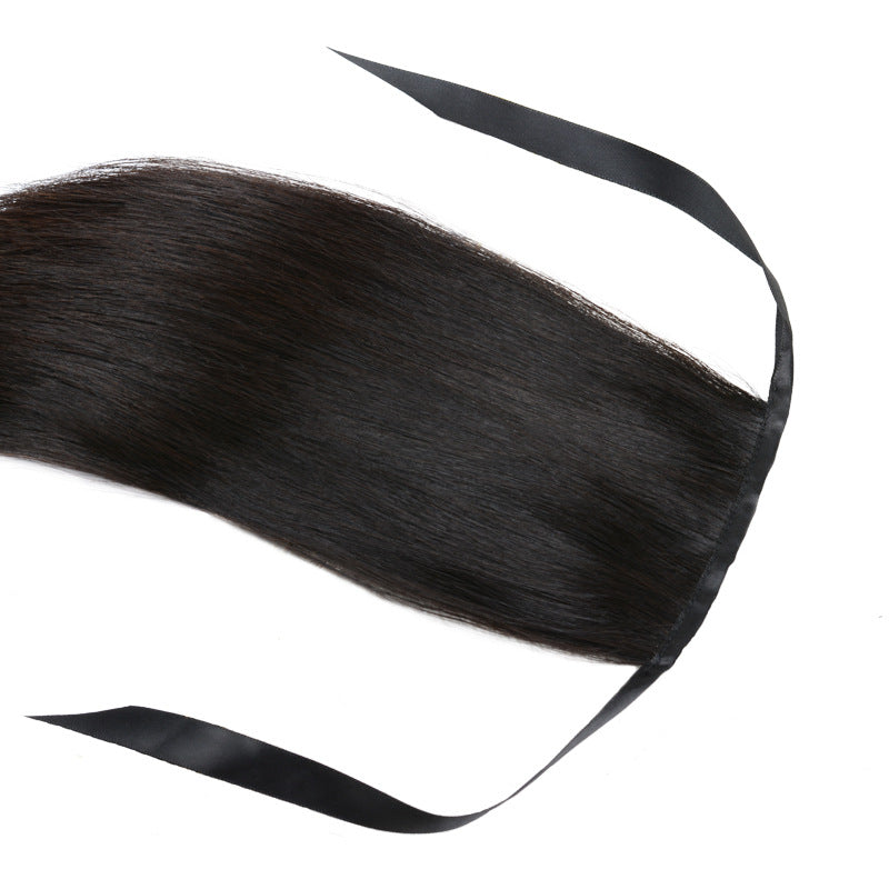 Real Hair Braid Female Long Strap Full Short Wig Ponytail