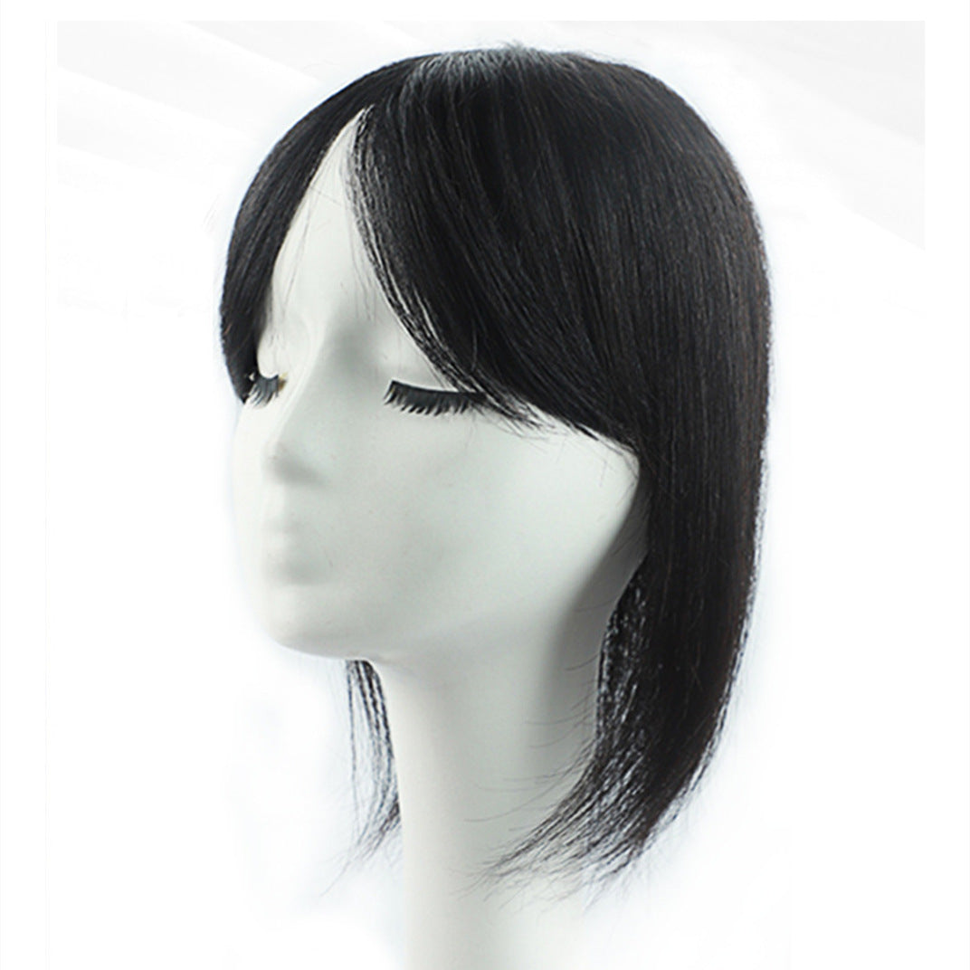Women's Head Replacement Set Natural Cover White Increase Real Hair Wig