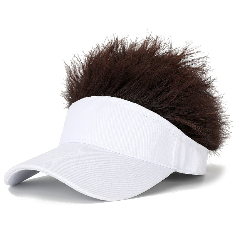 Men's With Hat Golden Short Hair Baseball Cap Men's Wig