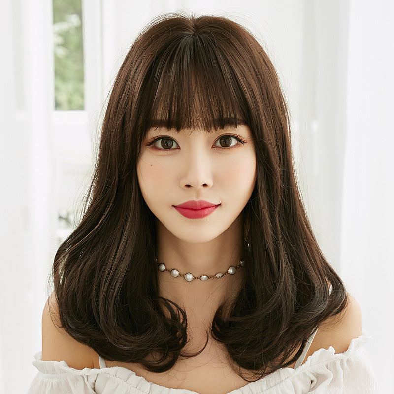 Female Natural Realistic Inner Buckle Fluffy Curly Hair Wig Long Curls