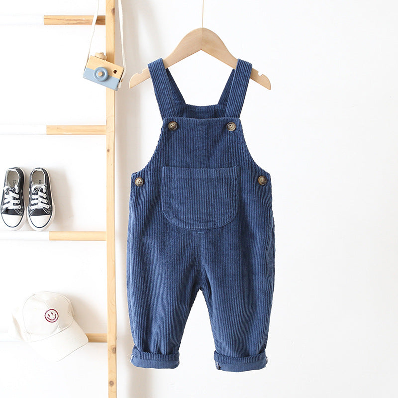 Children's Clothing Korean Style Suspender Year-old Corduroy Children's Pants