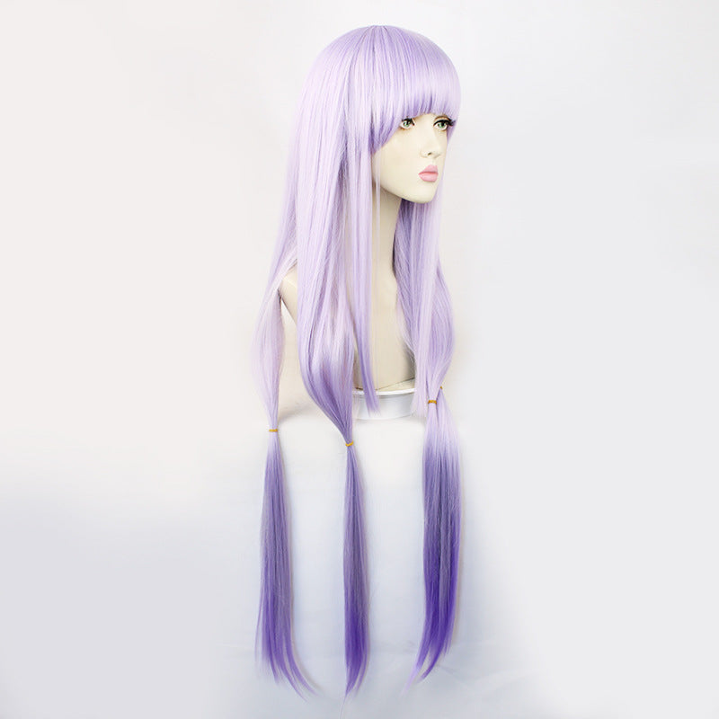 Devil City Princess Light Gray Purple Gradient Long Cos Wig