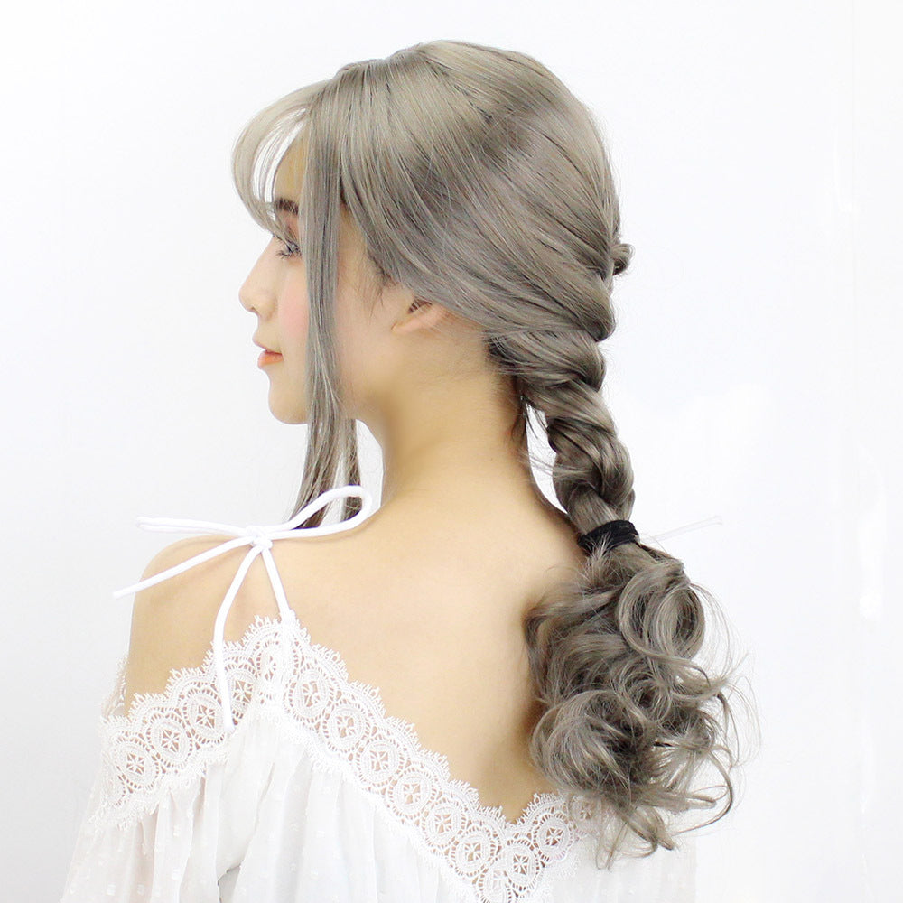Big Wave Medium Points Realistic Natural Sheath Air Bangs Round Wig Long Curls