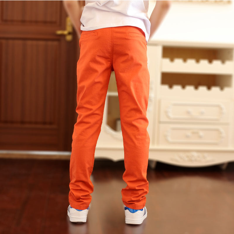 Thin White Black Casual Trousers Solid Children's Pants