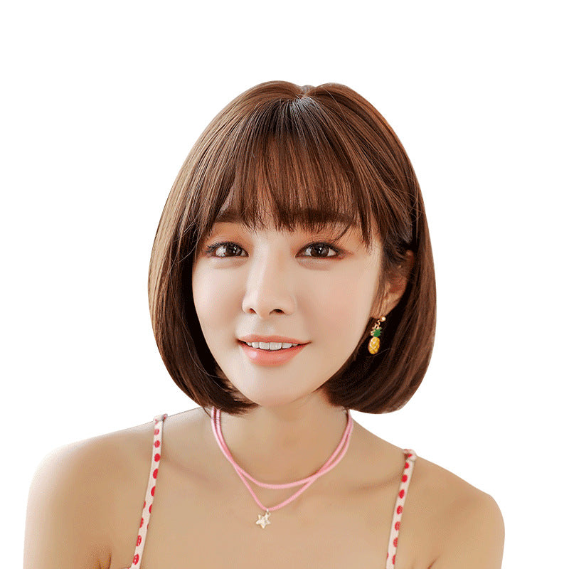 Slouchy Women's Realistic Chemical Fiber Sheath Wig Short Straight Hair
