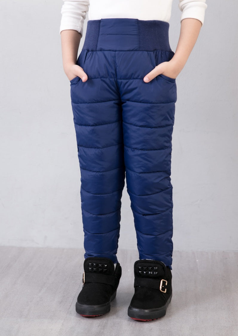 Cotton Boys Outer Wear High Waist Warmth Retention Material Children's Pants