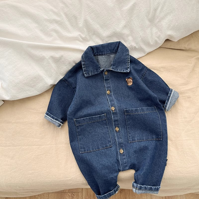 Women's & Men's Jumpsuit Denim Bear Infant Going Out Jumpsuit, Climbing Suit