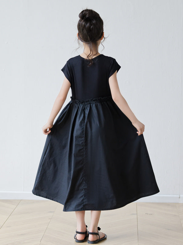 Knitted A- Line Skirt Hepburn Style Teen Children's Dress