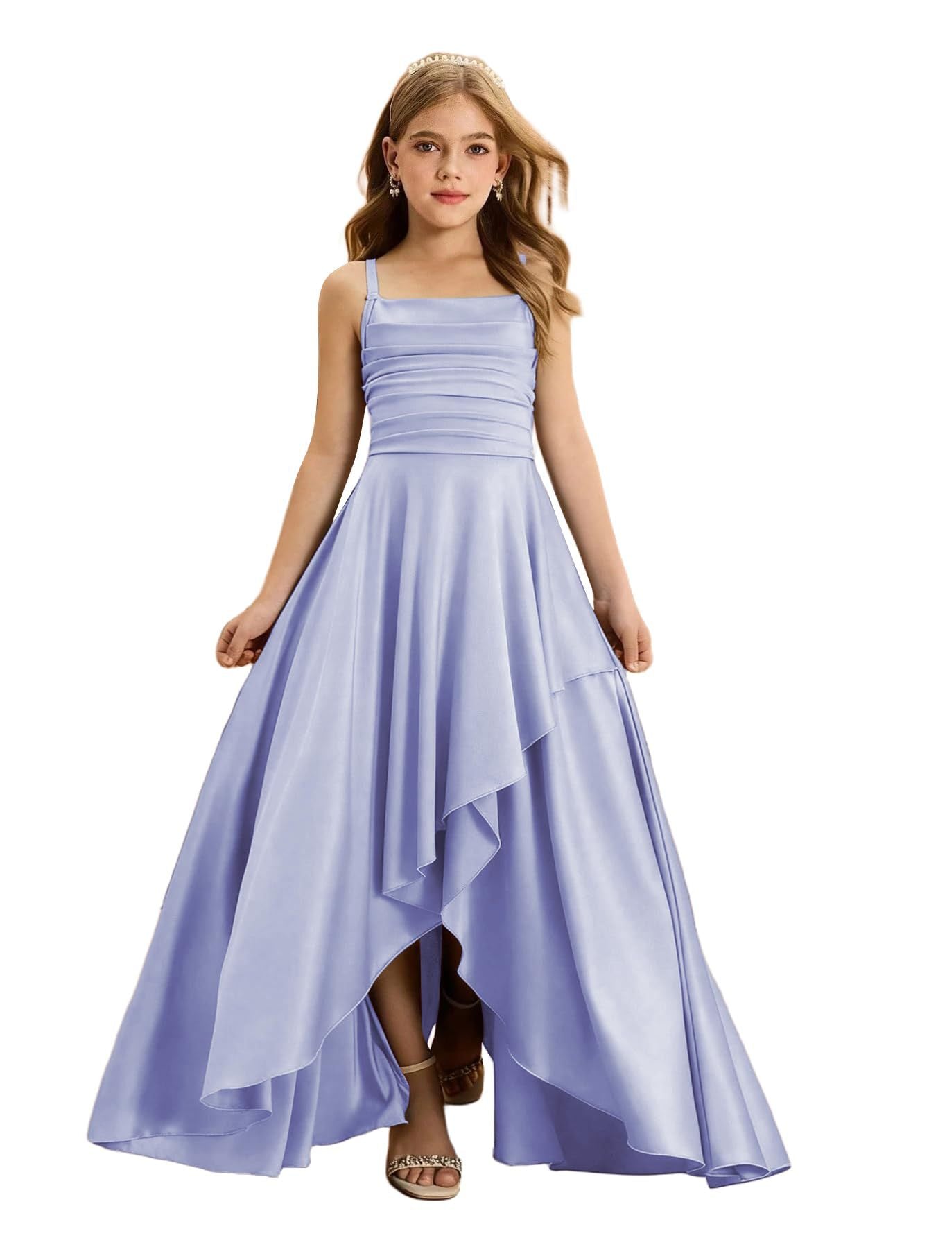 Women's With Pleated Waist Tight Irregular Layered Party Children's Dress