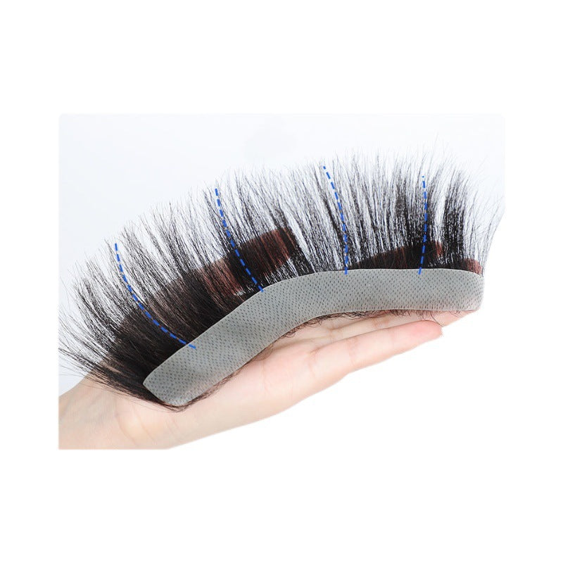 Men's Set Forehead Fake Hairline Stickers Real Wig Bangs