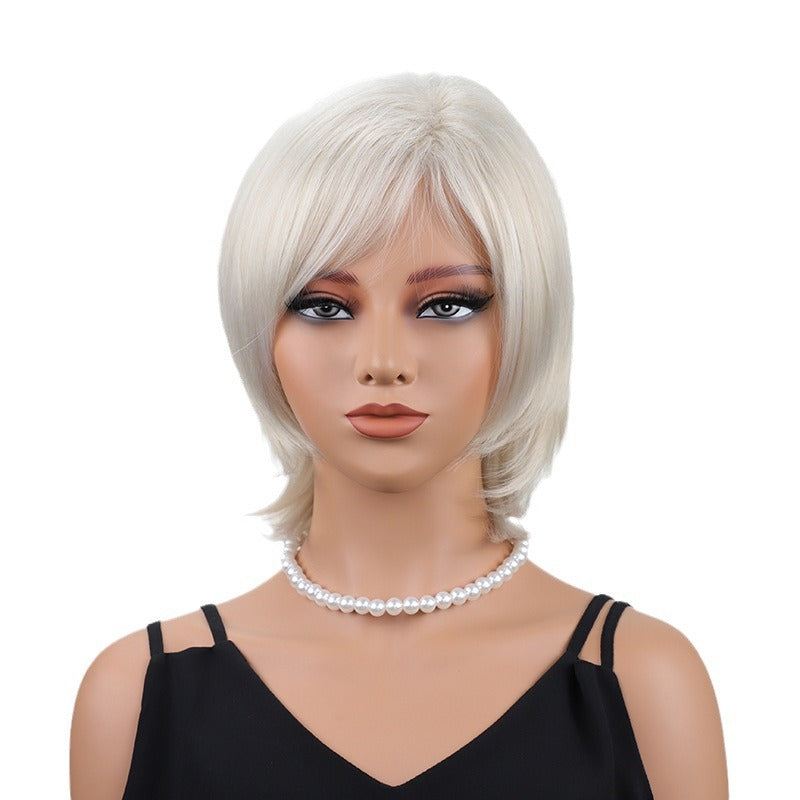 Women's Golden Rose Net Synthetic Wigs Wig Short Straight Hair