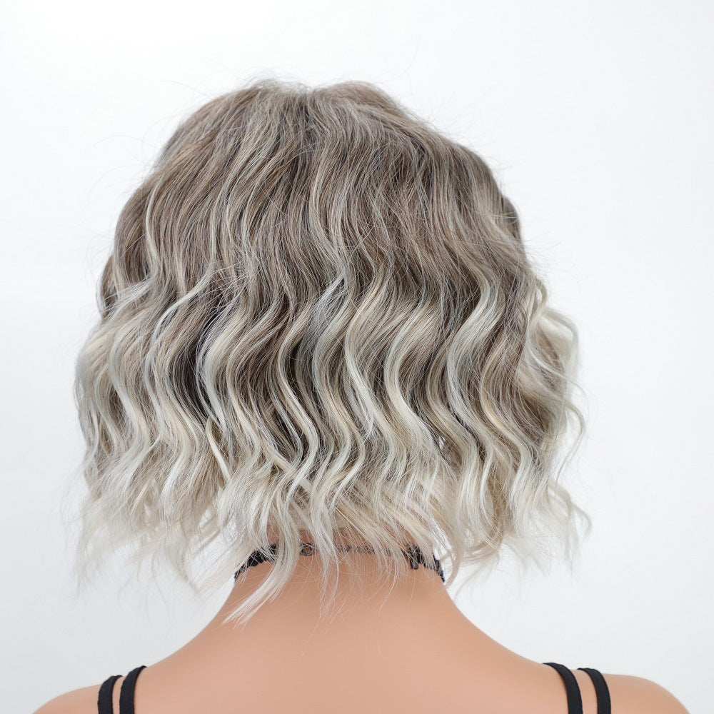 Cool Women's Dyed Mid-length Curly Hair Wig Long Curls
