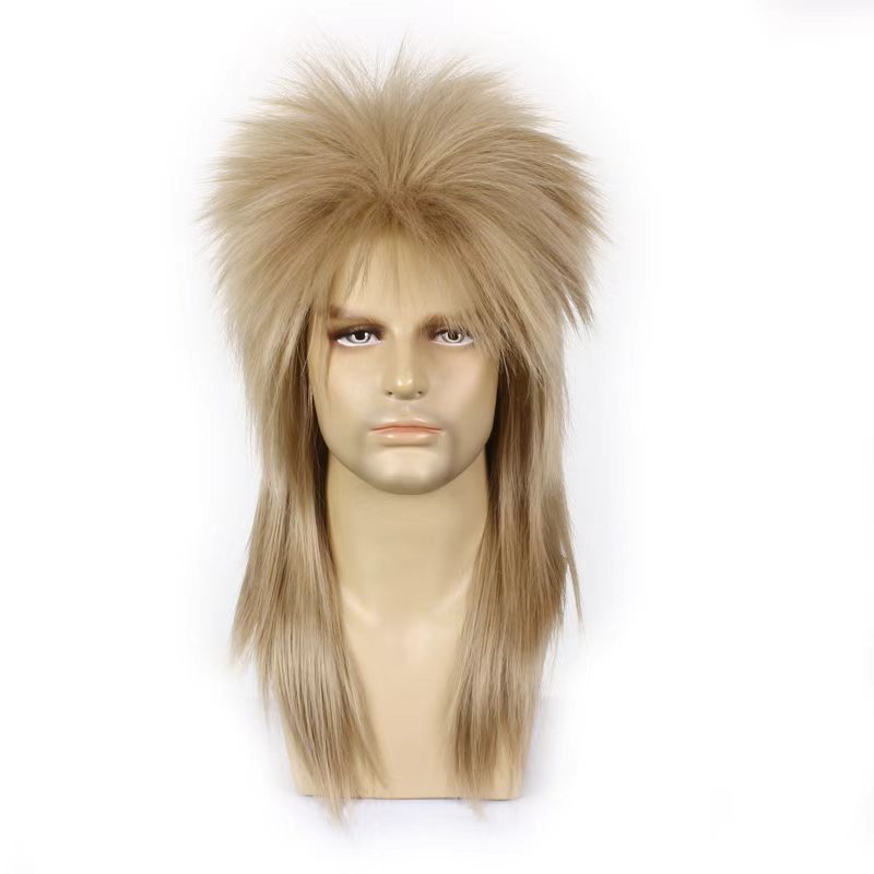 Men's Hot Rock Long Curly Hair Halloween Men's Wig