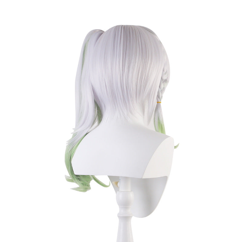 Grass Da Sier White Gradient Light Green Cos Wig