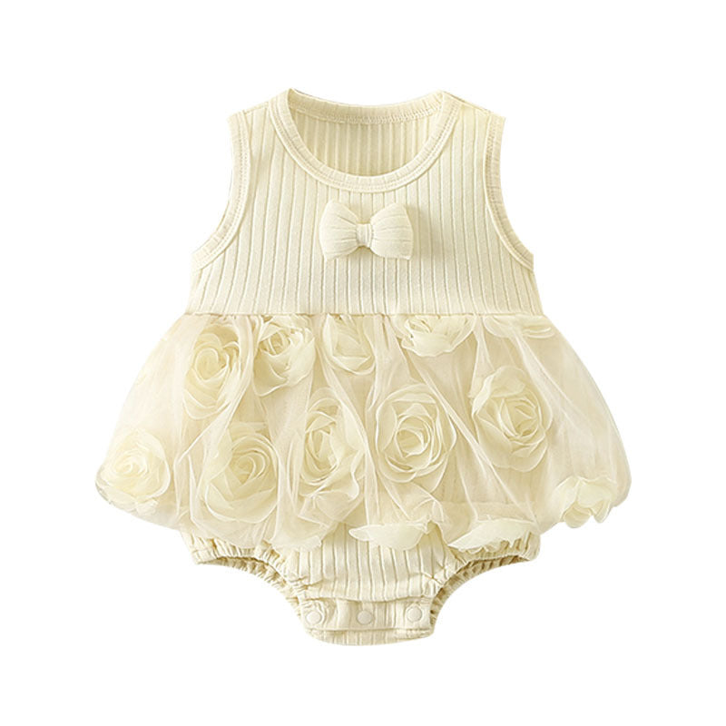 Children's Clothing Jumpsuit Sweet Cute Flower Lace Princess Style Triangle Jumpsuit, Climbing Suit