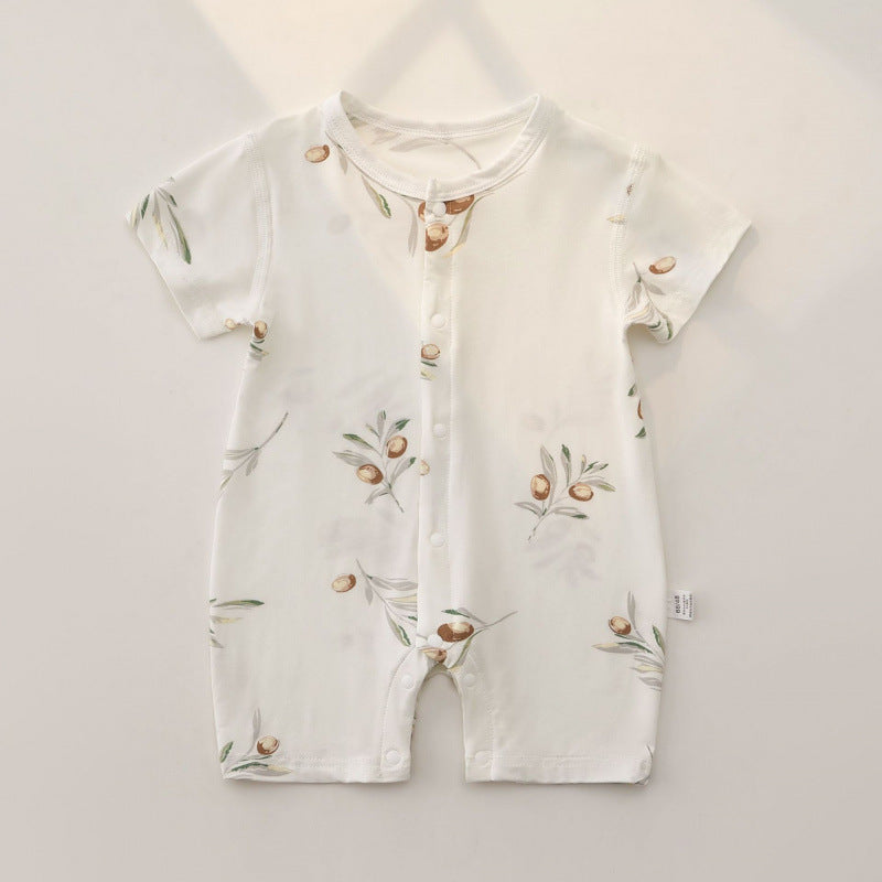 Modal Short-sleeved Jumpsuit Summer Boneless Sewing Born Male Female Jumpsuit, Climbing Suit
