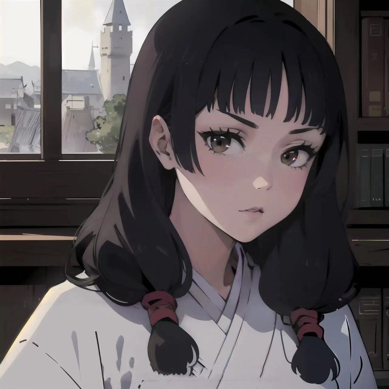 To Battle Luge Ji Dark Purple Straight Bangs Long Hair Cos Wig