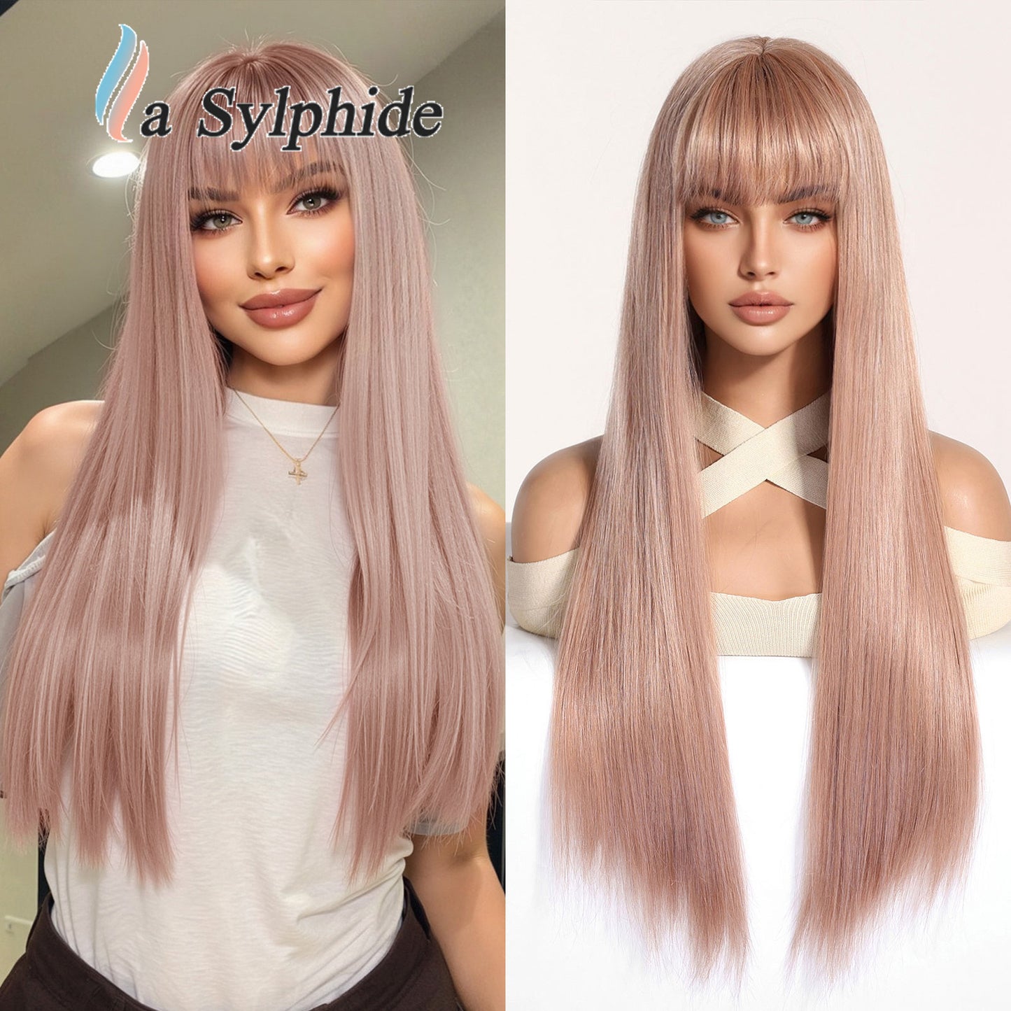 Women's Black Long Straight Fiber High Level No Need To Real Hair Wig