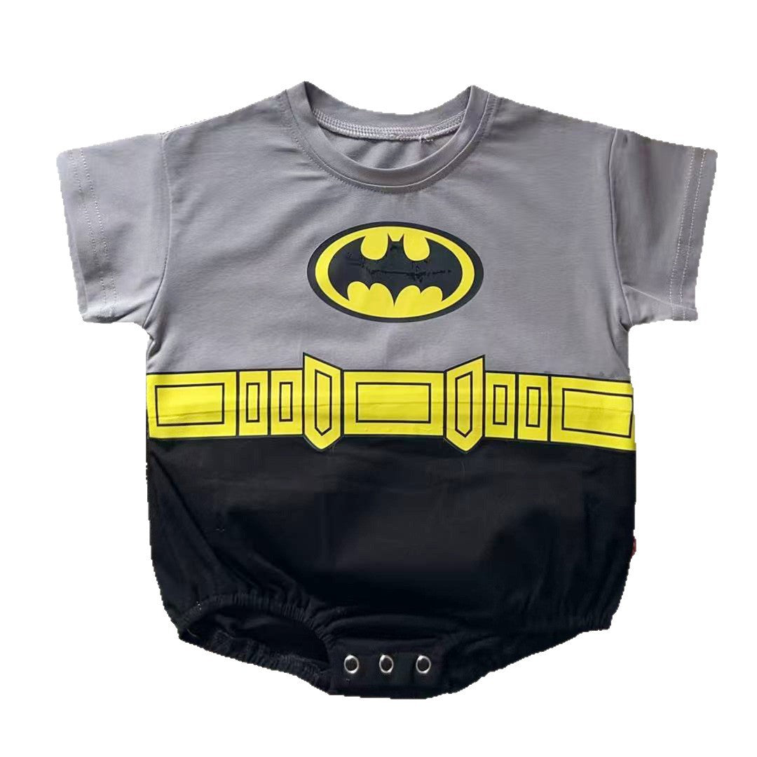 Children's Summer Batman Short-sleeved Superman Boy's Clothing Jumpsuit, Climbing Suit