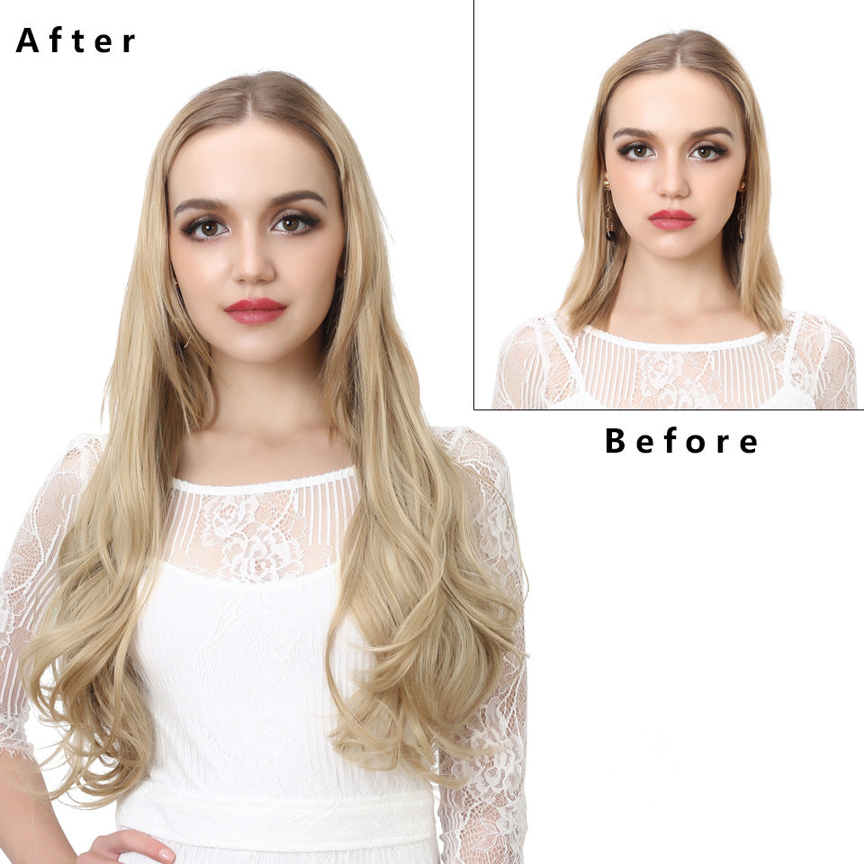 U-shaped Half Headgear Set Long Curly Hair Wig