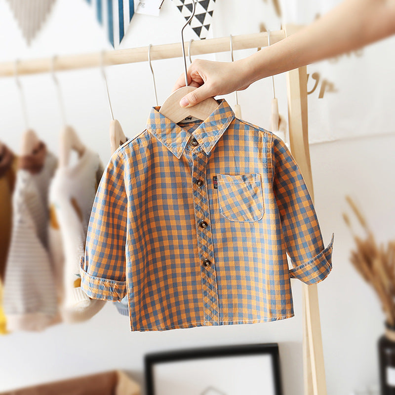 Children's Purified Cotton Long Sleeve Thin Clothing Bottoming Children's Shirt