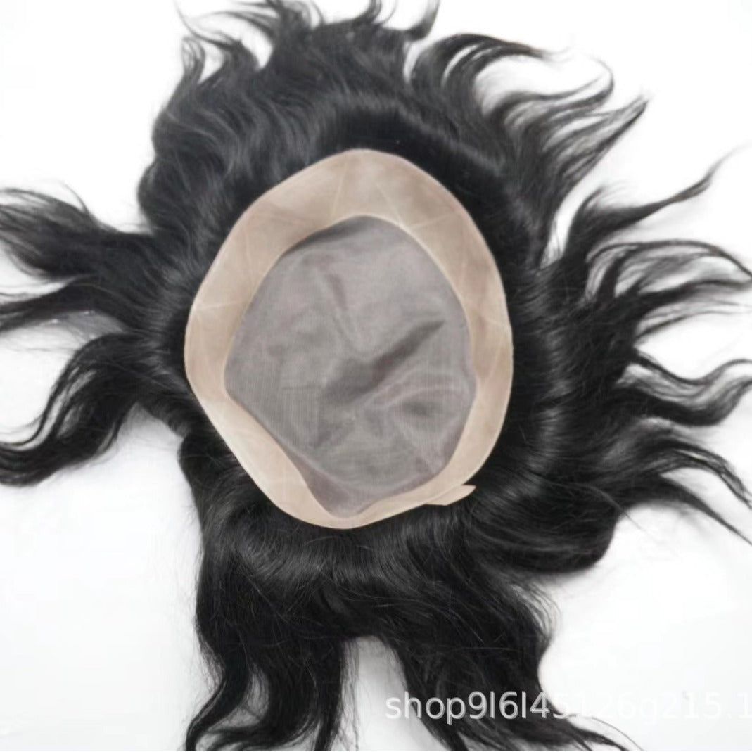 Men's Net Set Hair Piece Bangladesh Full Hand Crocheting Human Men's Wig