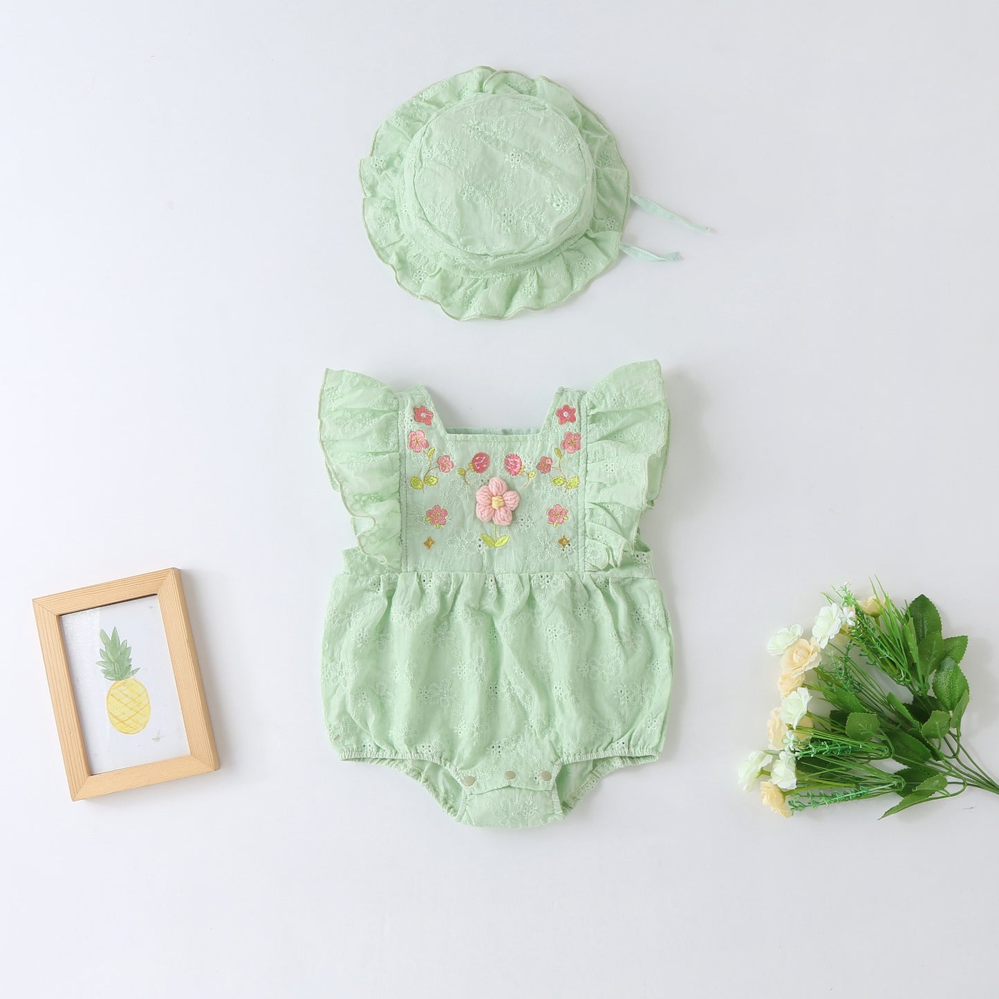 Children's Embroidered Clothing Summer Going Out Rompers Born Jumpsuit, Climbing Suit