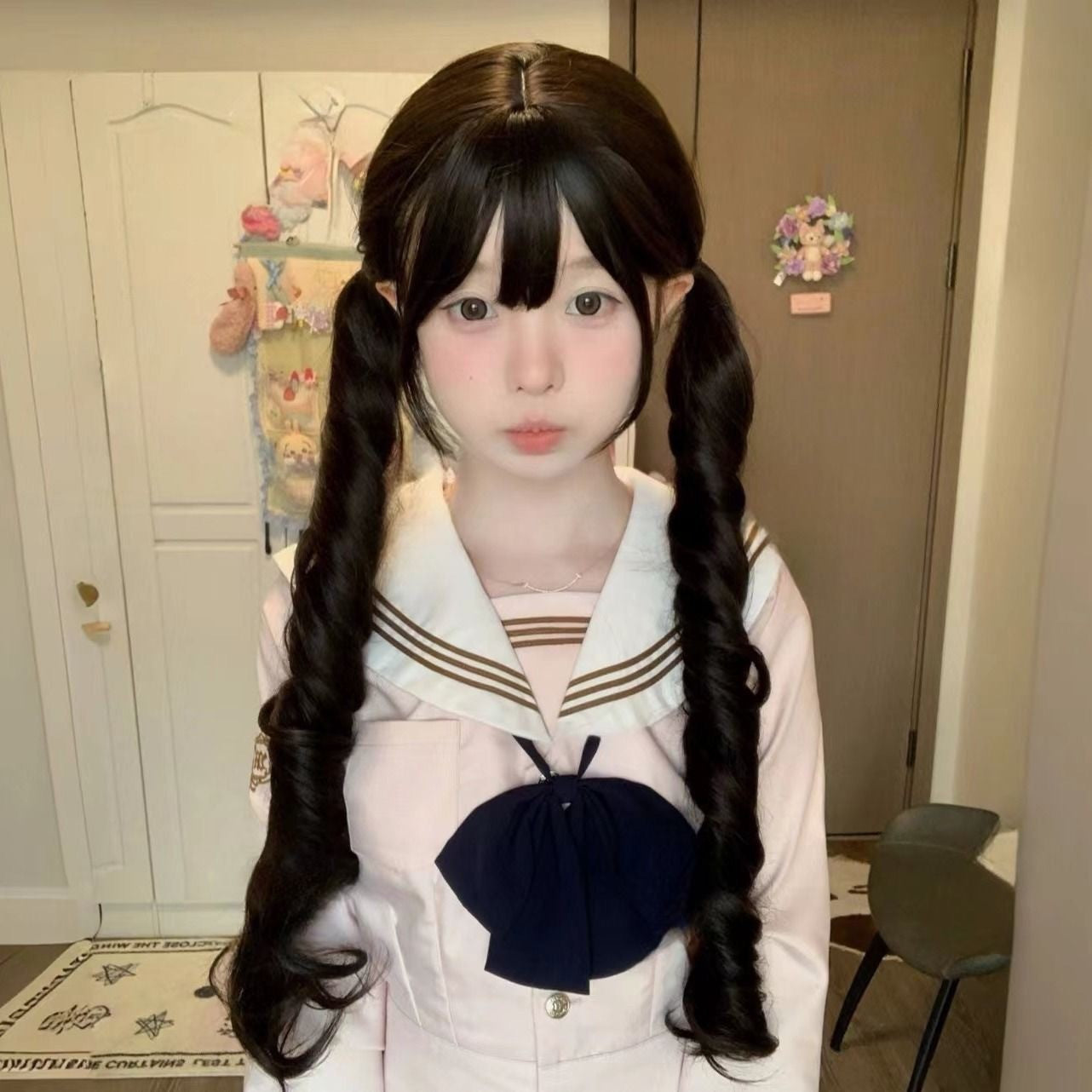 Women's Hair Korean Style Team Hairstyle Natural Long Straight Wig