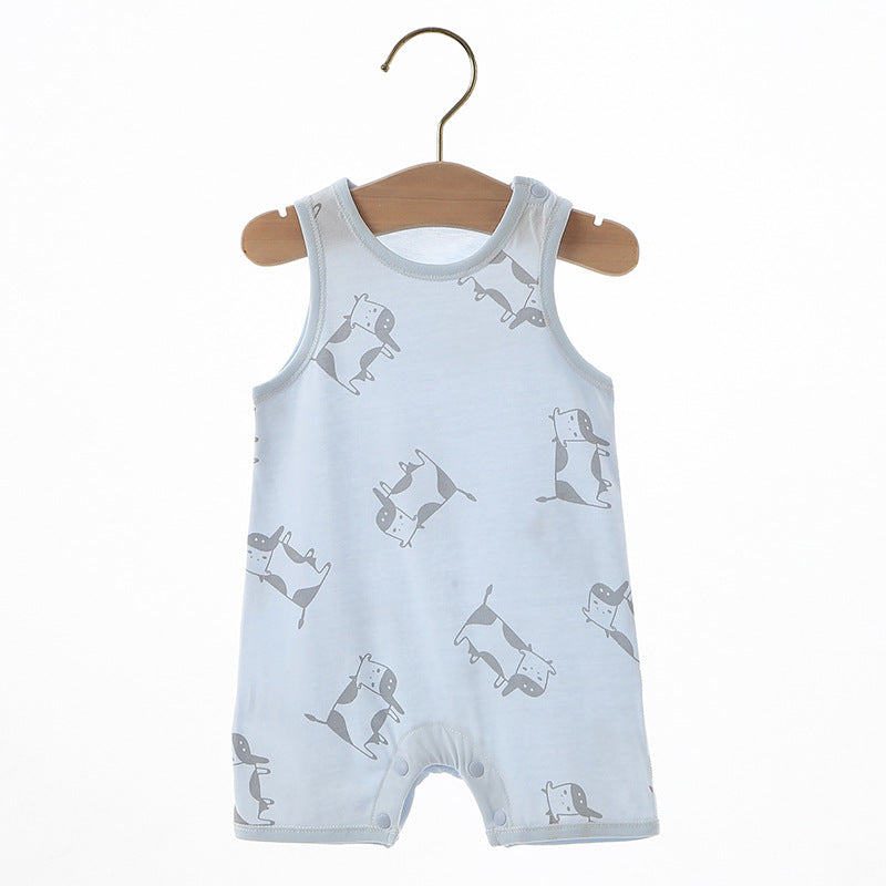 Thin Class Pure Cotton Boneless Short-sleeved Clothes Male Female Jumpsuit, Climbing Suit