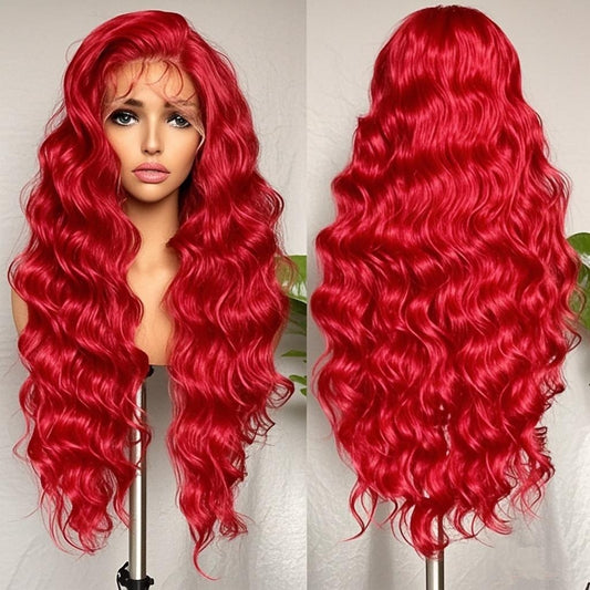 Women's Front Lace Mid-length White Big Wave Curly Hair Wig Long Curls