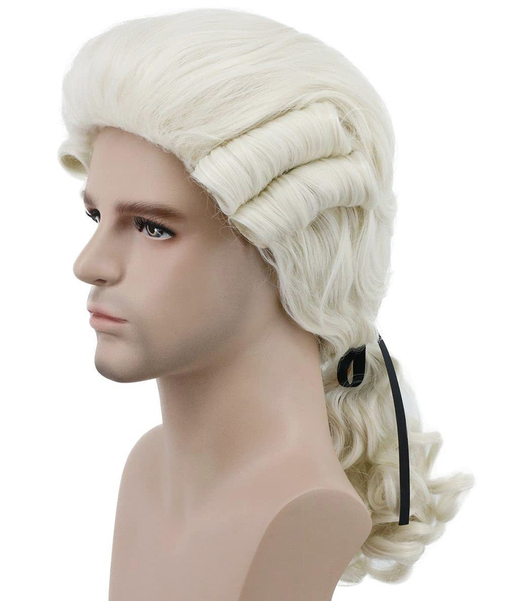 Baroque Masquerade Colonial Lawyer Judge Chemical Men's Wig