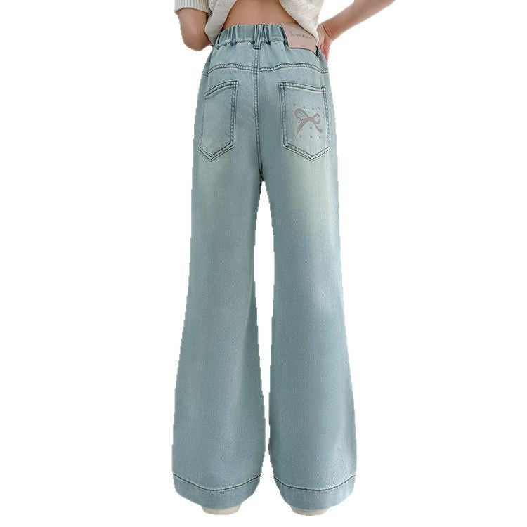 Summer Jeans Korean Style Medium Big Casual Children's Pants