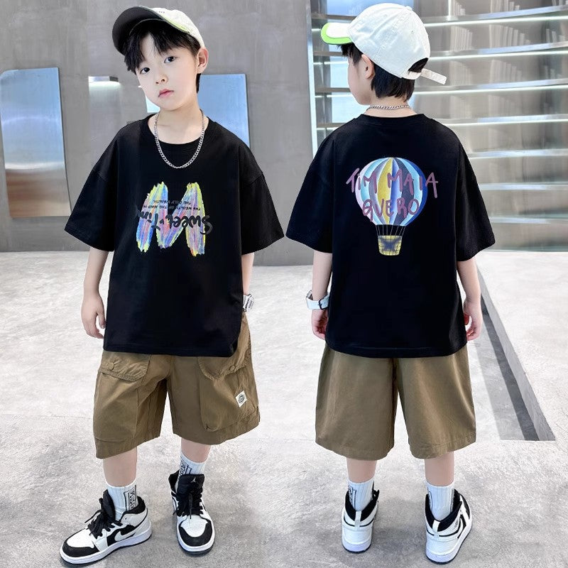 Children's Boys Summer Pu Clothing Medium Big Western Style Children's Suit