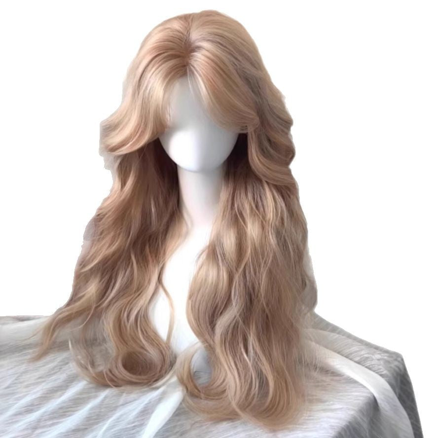 Hair Net Cream Barbie Gold Female Medium Points Milk White Wig Long Curls