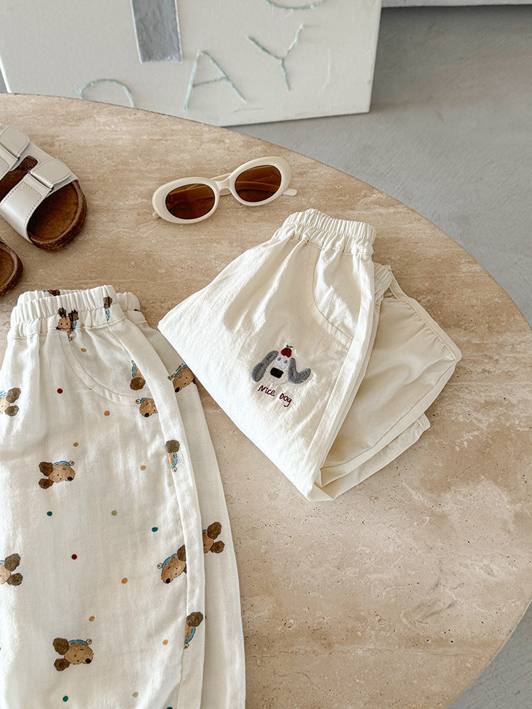 Children's Summer Cartoon Thin Cropped Casual Clothing Children's Pants