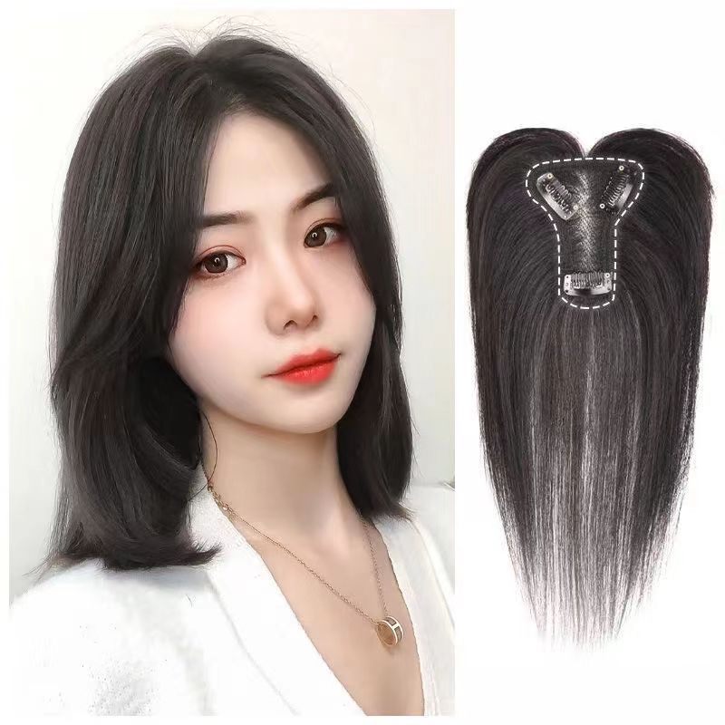 Women's Swiss Net Set Summer Top Real Human Hair Replacement Wig Bangs