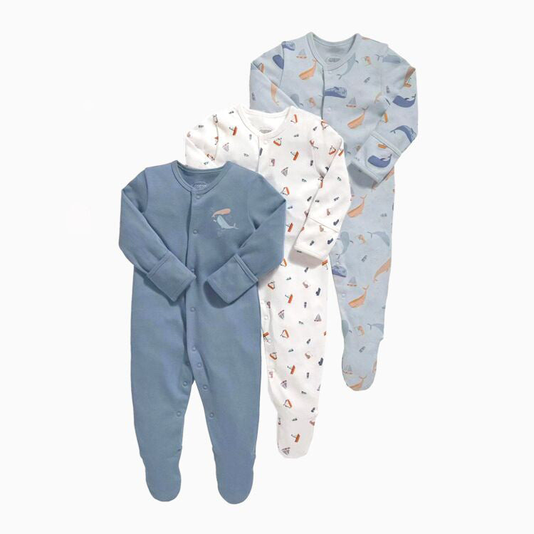 Born Pure Cotton Rompers Bottoming Long Crawling Jumpsuit, Climbing Suit