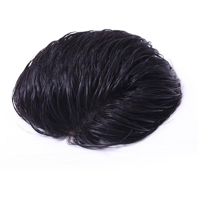 Men's Short Hair Top Supplementing Piece Fashion Real Lightweight Breathable Hairline Men's Wig