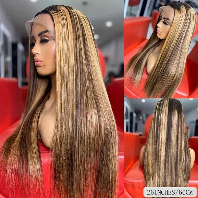 Women's Front Lace Medium Hair Chemical Fiber Long Straight Wig