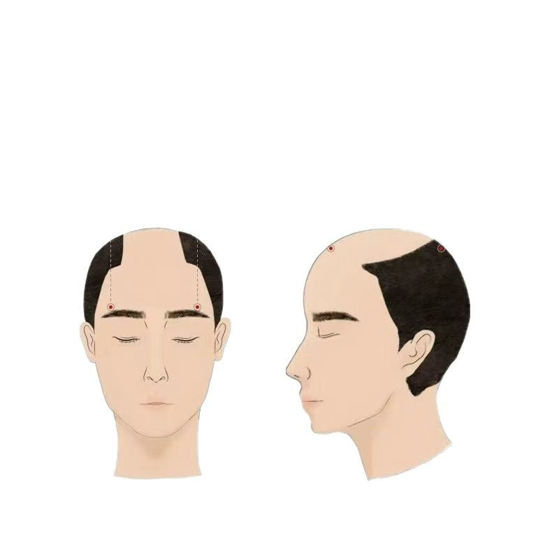 Men's Bald Covering Top Piece Hand Woven Skin Men's Wig