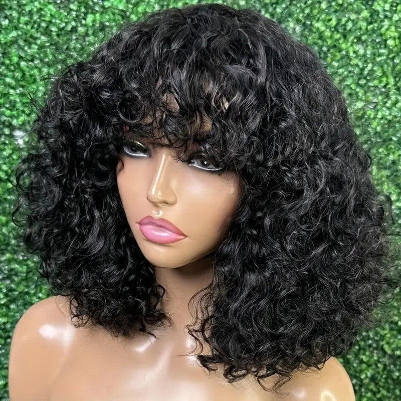 Women's Overseas African Small Explosion Headband Bangs Fluffy Wig Short Curly Hair