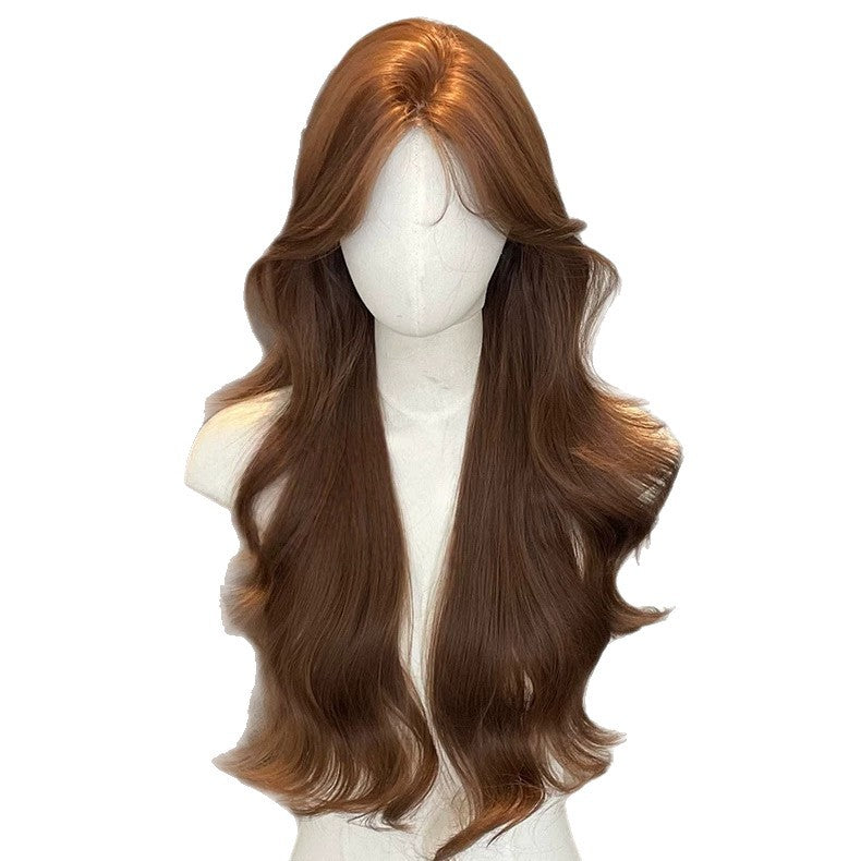 Women's Warm Brown With Medium Wave Everyday Wig Long Curls