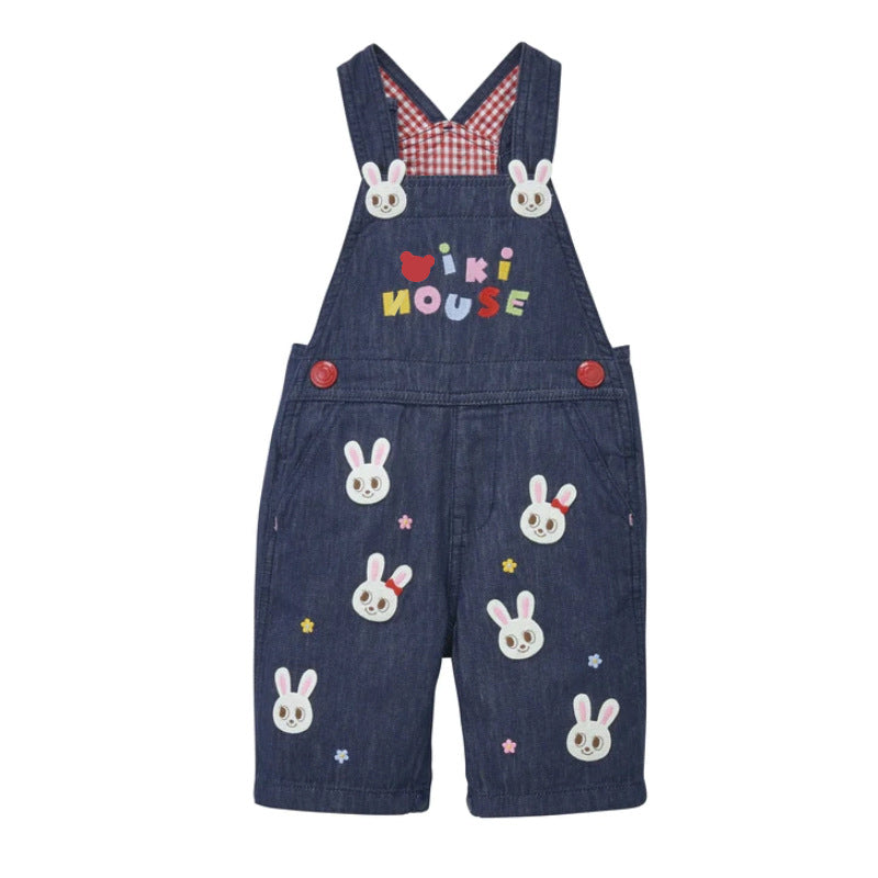 Children's Clothing Boys Cute Five Bear Rabbit Patch Denim Suspender Trousers Children's Pants
