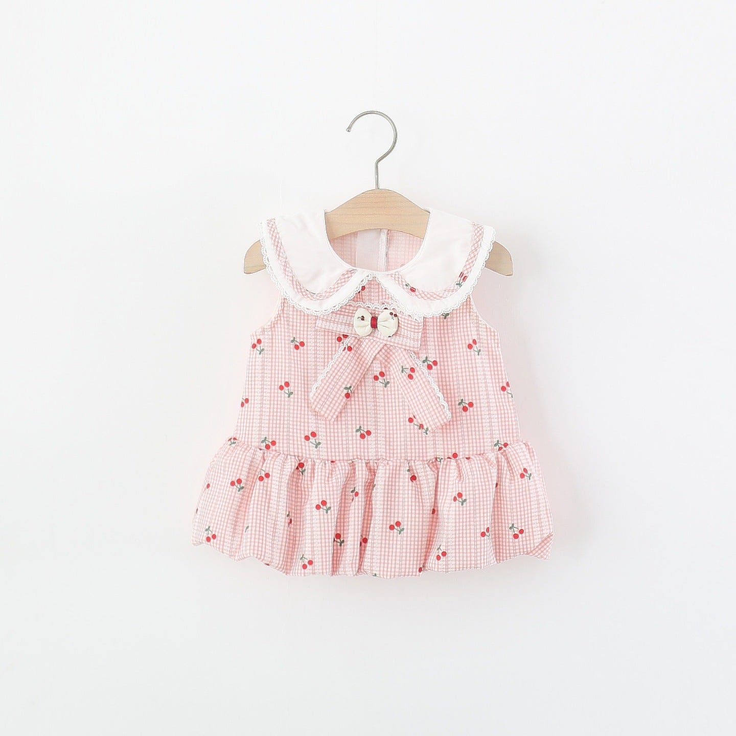 Children's Clothing Sleeveless One-piece Summer Infant Doll Collar Cherry Children's Dress