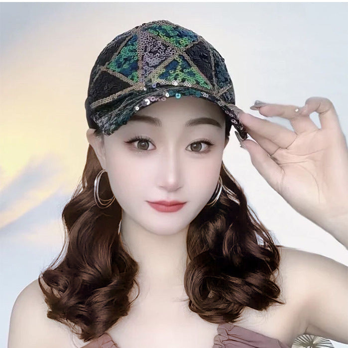 Summer Refreshing Stuffy Hat Integrated Younger Fashion Thin Peaked Other Wig