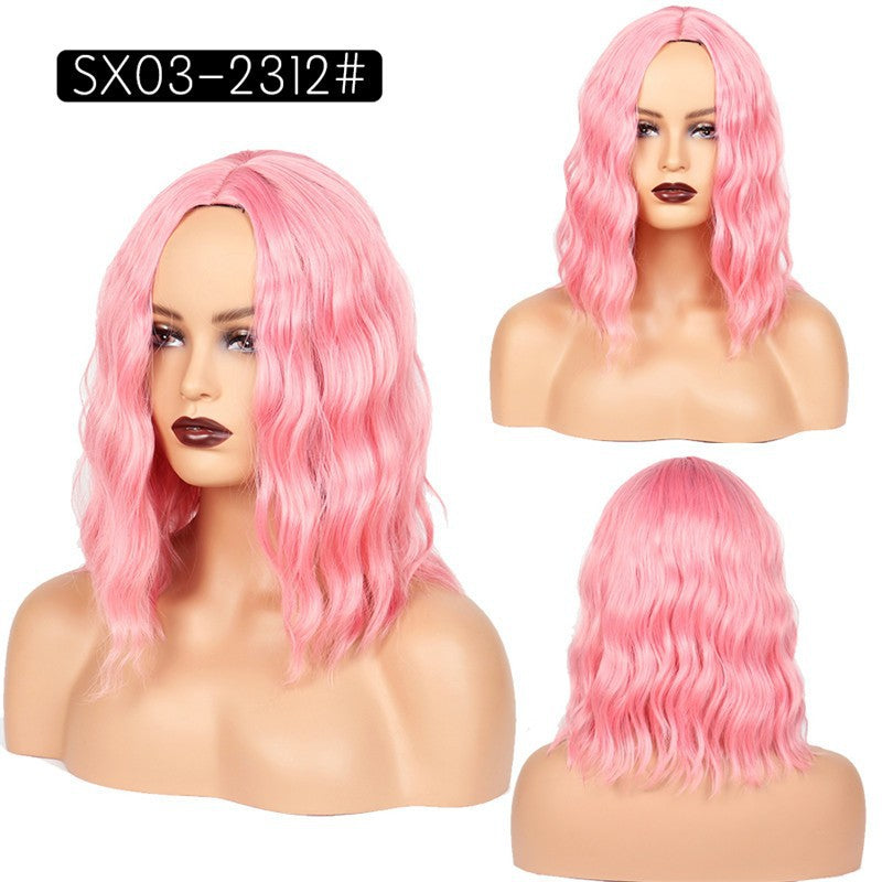 Head Cover Wigs With Small Waves Wig Short Curly Hair