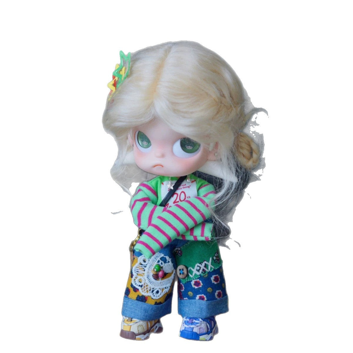 Platinum Curly Hair Action Figure Yearning Doll Cos Wig